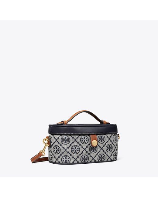 Tory Burch Blue T Monogram Vanity Case