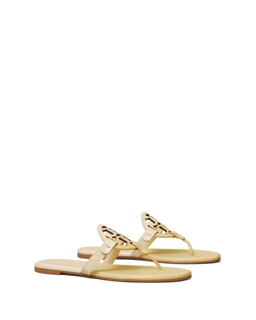Tory Burch Miller Soft Sandal, Bicolor Leather in Natural | Lyst