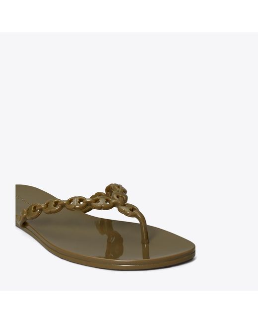 Tory Burch Brown Gemini Link Jelly Flip-Flop