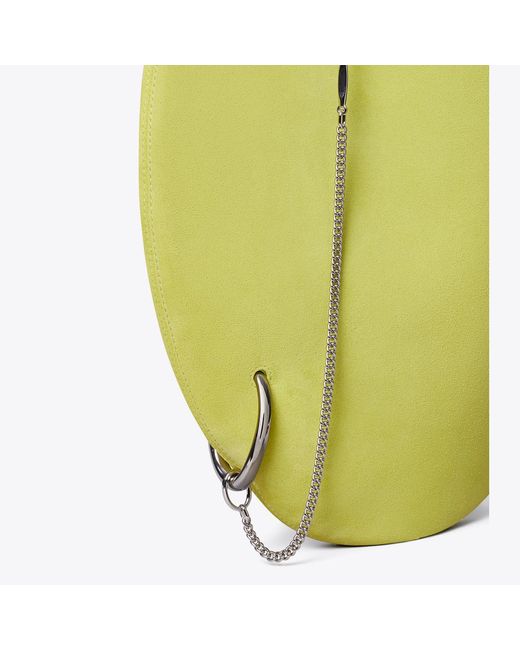 Tory Burch Green Pierced Soft Suede Bag