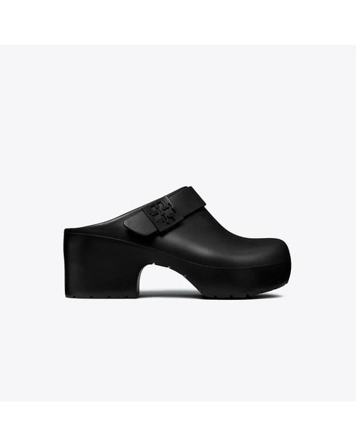 Tory Burch Black Mellow Platform Heeled Clog