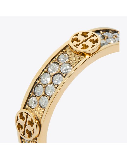 Tory Burch White Icon Pavé Ring