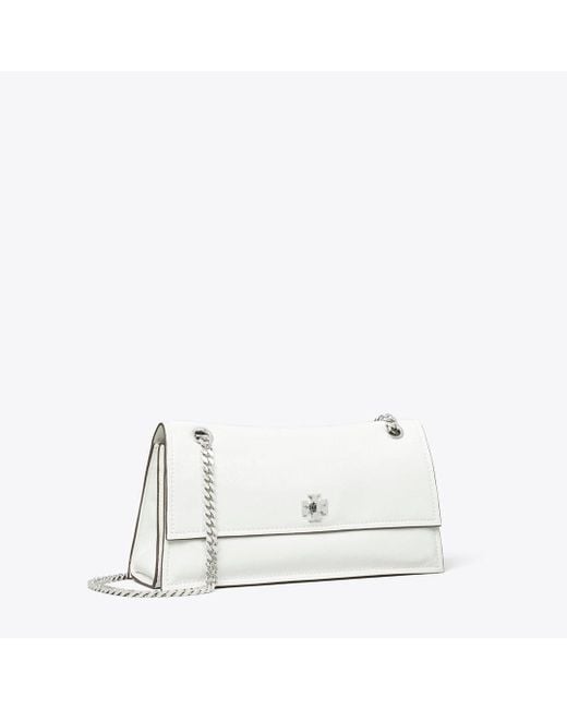 Tory Burch White Kira Turnlock Shoulder Bag