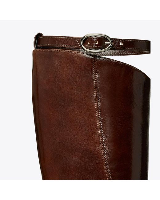 Tory Burch Brown Twisted Riding Boot