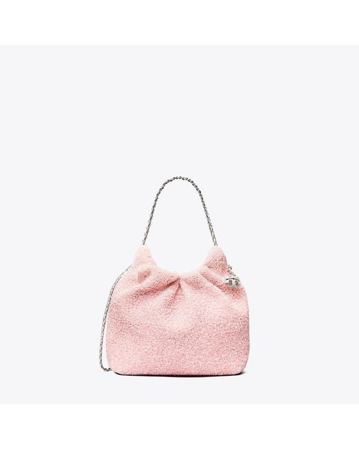 Tory Burch Pink Tb X Bonbon Mini Fleming Embellished Hobo Bag