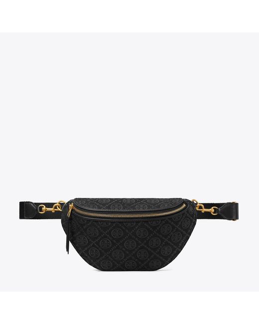 Tory Burch Black T Monogram Belt Bag, One Size