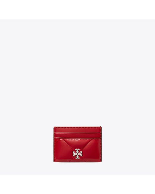 Tory Burch Red Kira Diamond Quilt Card Case