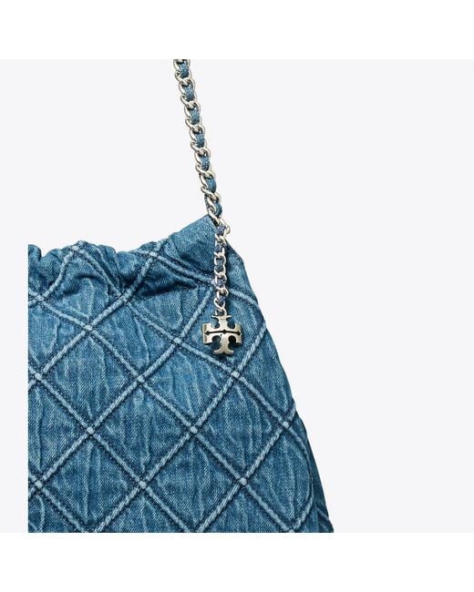 Tory Burch Blue Fleming Soft Hobo Bag, One Size