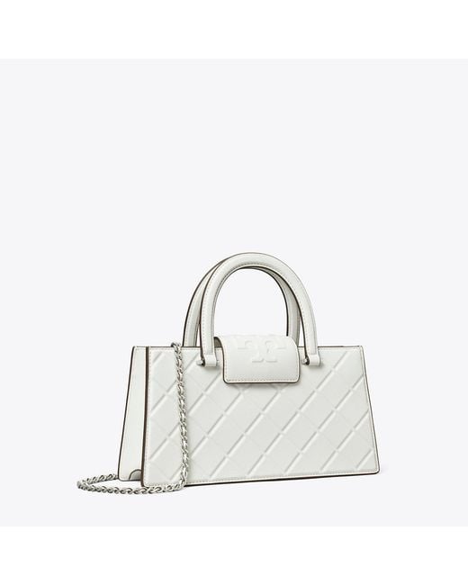 Tory Burch White Fleming East-West Tote