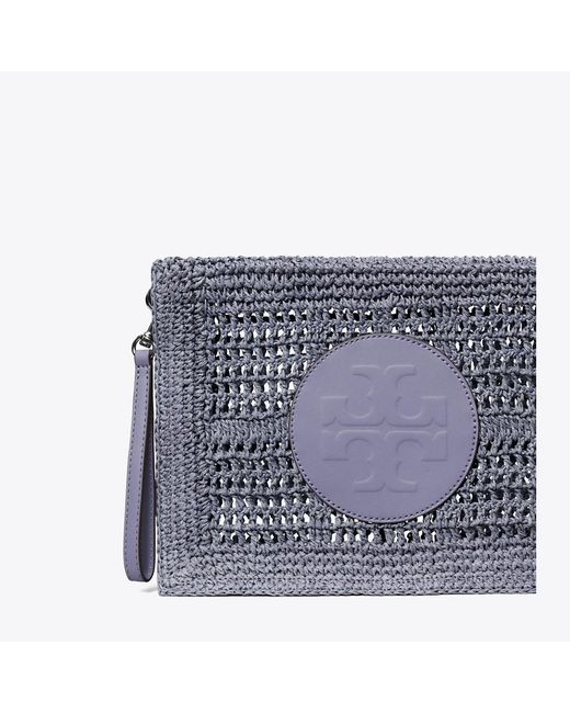 Tory Burch Purple Ella Hand-Crocheted Pouch