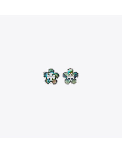 Tory Burch Blue Forget Me Not Stud Earrings