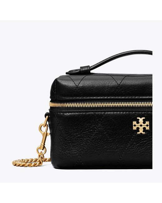 Tory Burch Black Charlie Quilted East-West Vanity Case, One Size