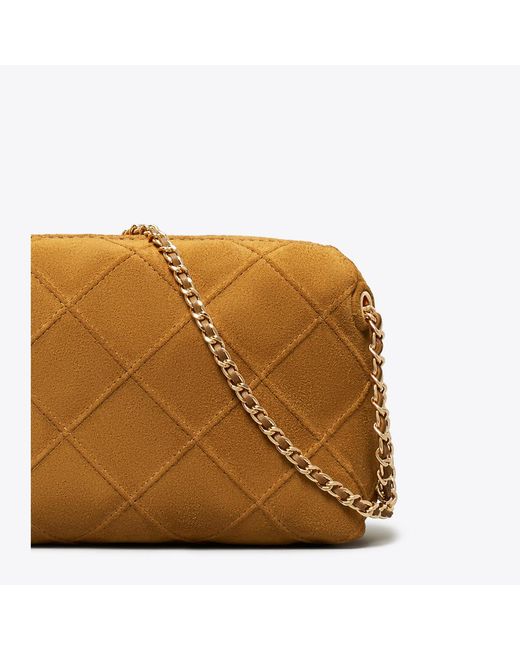 Tory Burch Brown Fleming Suede Soft Crossbody Bag