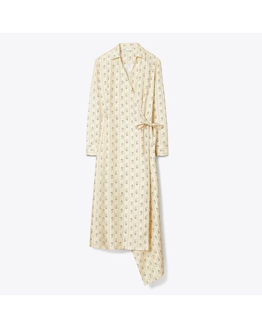 tory burch printed silk wrap dress