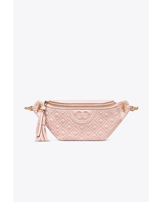 Belt bags Tory Burch - Fleming pink quilted leather belt bag - 53060652