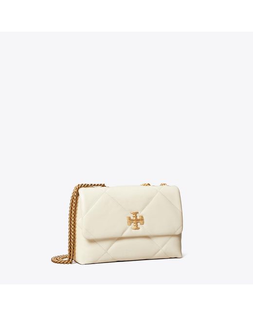 Tory Burch Natural Small Kira Diamond Quilt Shoulder Bag