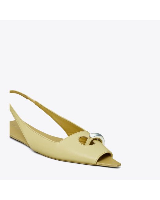 Tory Burch Yellow Pierced Slingback