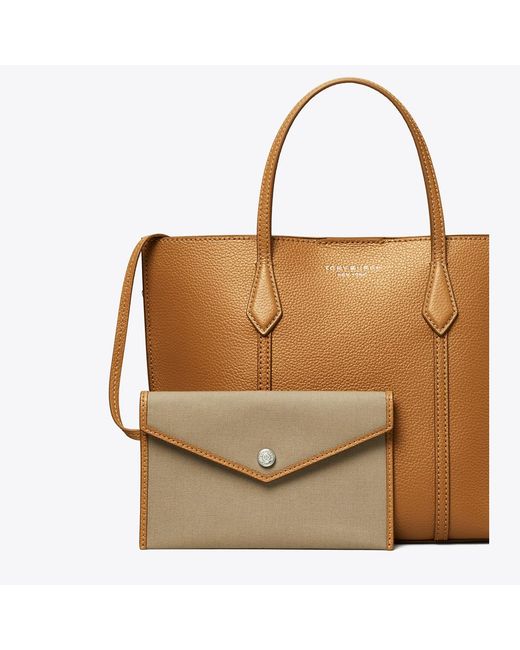 Tory Burch Brown Small Perry Zip Tote, One Size