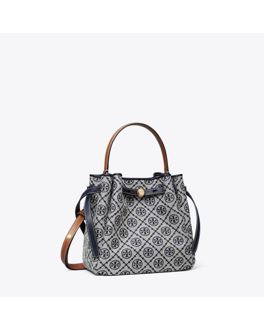 Tory Burch Black Romy T Monogram Bucket Bag