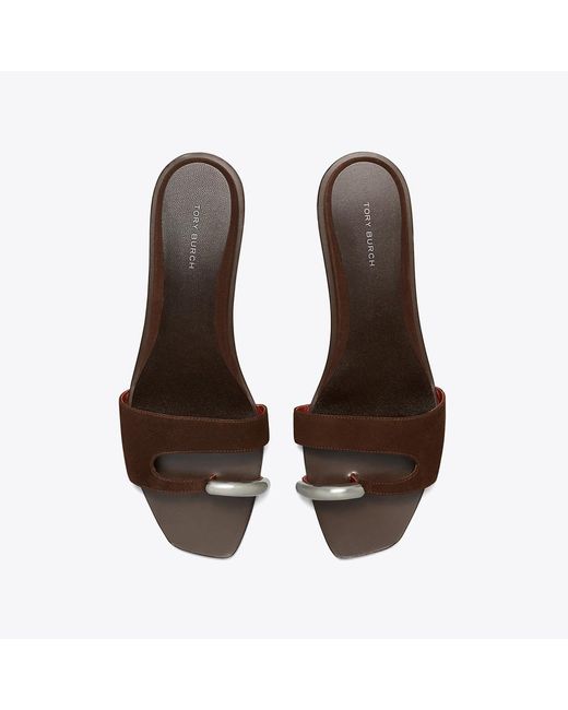 Tory Burch Brown Pierced Slide