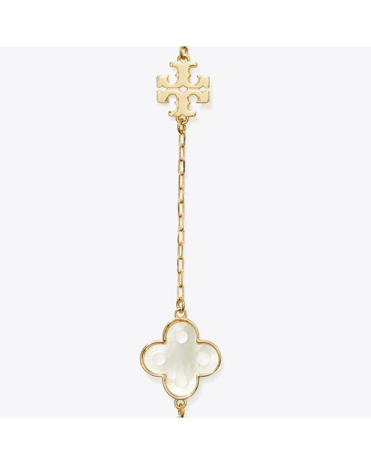 Tory Burch White Forget Me Not Long Necklace