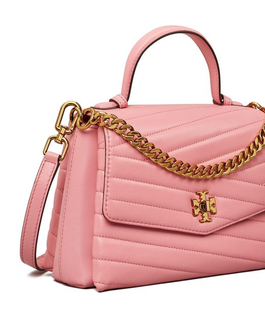 Tory Burch Kira Chevron Top-handle Satchel in Pink | Lyst Tory Burch Kira Chevron Top-handle Satchel in Pink | Lyst