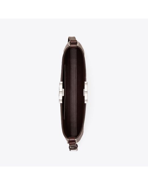 Tory Burch Brown Eleanor Croc-Embossed Slim Shoulder Bag, One Size