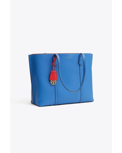 Tory Burch Perry Canvas Triple-compartment Tote Bag in Blue