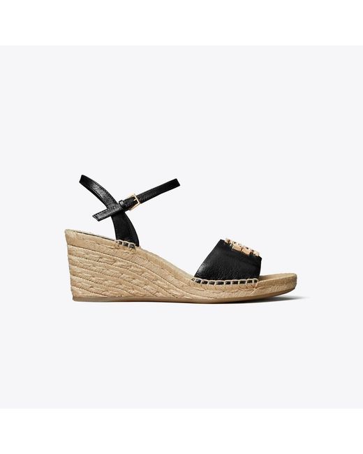 Tory Burch Black Eleanor Wedge Espadrille