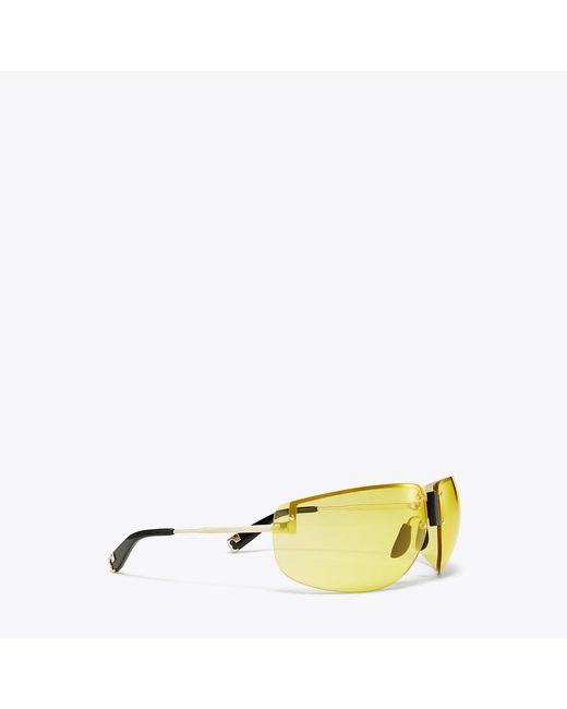 Tory Burch Yellow Shield Runway Sunglasses