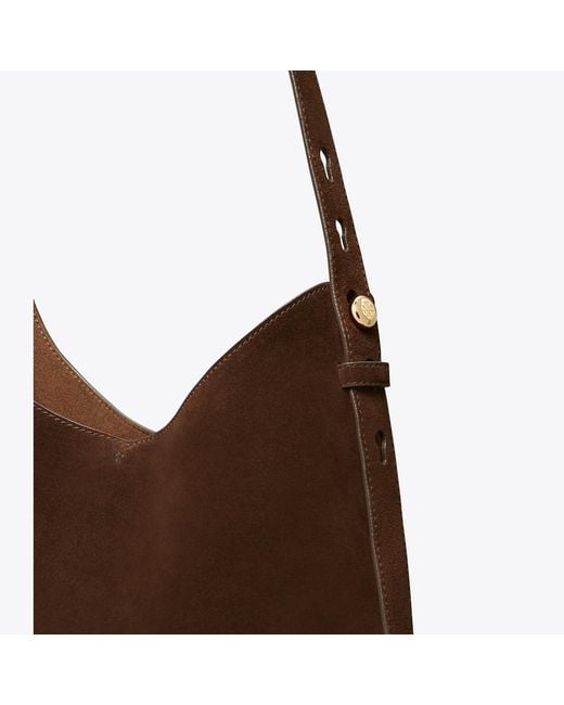 Tory Burch Brown Romy Suede Hobo Bag