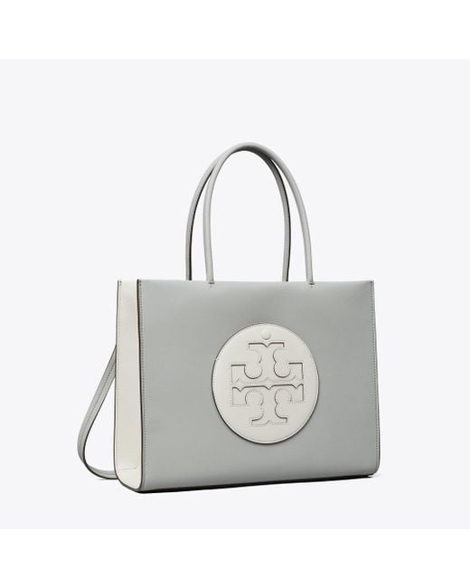 Tory Burch Gray Small Ella Bio Color-Block Tote