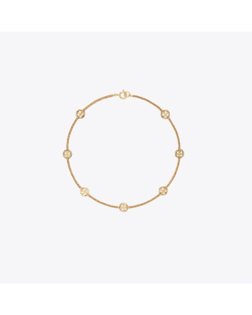 Tory Burch White Miller Pavé Necklace