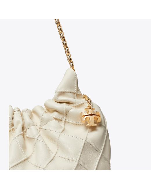 Tory Burch Natural Mini Fleming Soft Hobo Bag