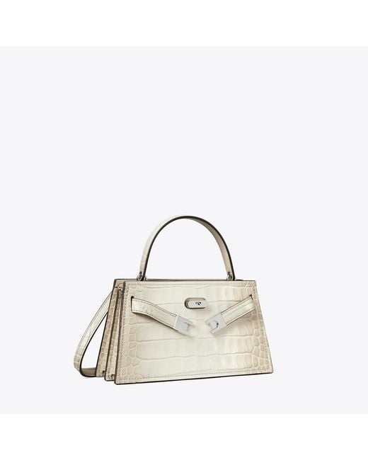 Tory Burch Natural Mini Lee Radziwill Embossed Degradé Top-Handle Bag, One Size