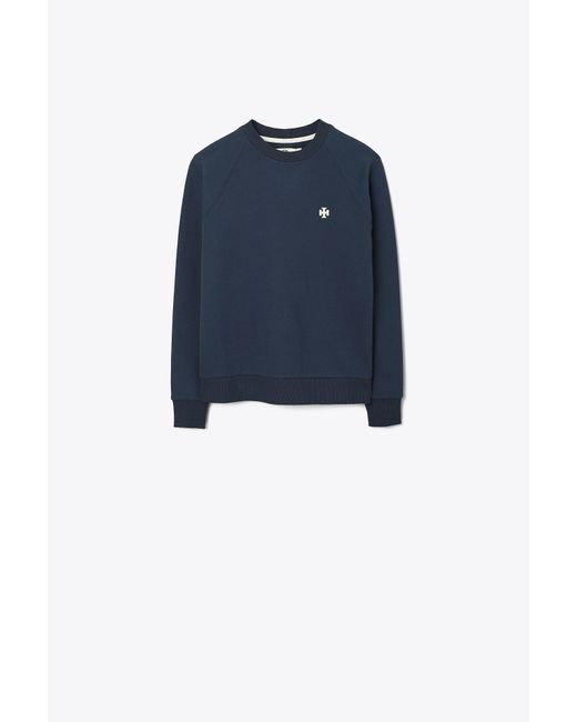 Tory Sport Cotton Tory Burch Raglan French Terry Crew in Blue | Lyst