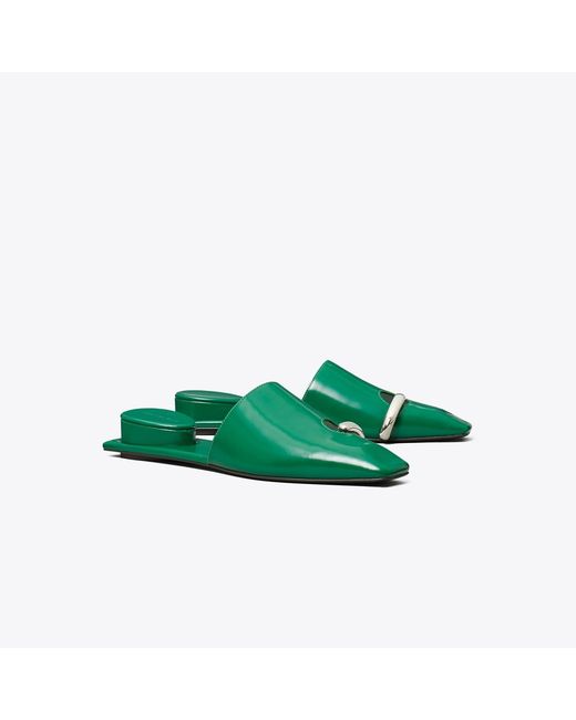 Tory Burch Green Pierced Mule