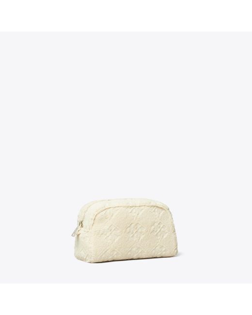 Tory Burch Natural T Monogram Terry Pouch, One Size