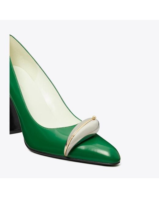 Tory Burch Green Pierced Pump