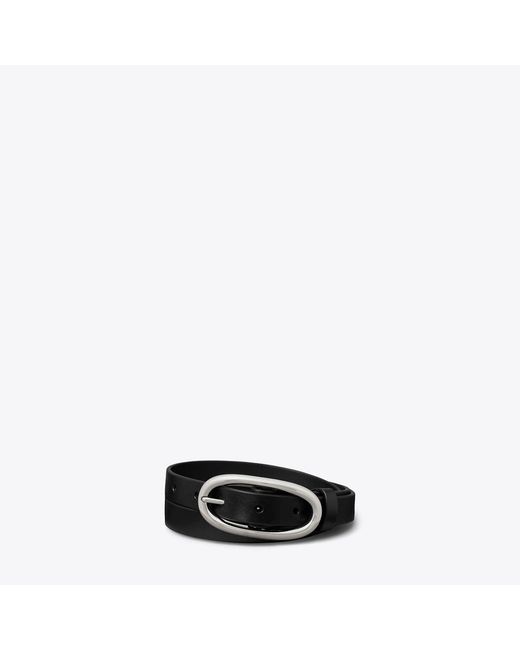Tory Burch Black Large Pierced Buckle Belt