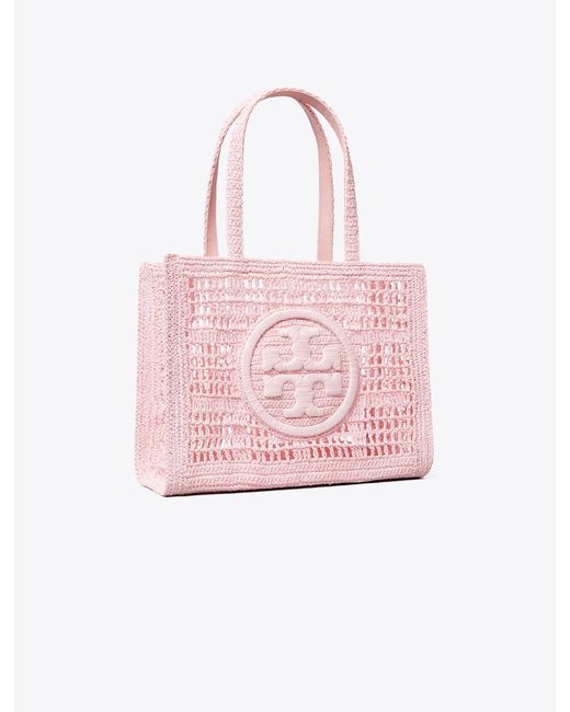 Tory Burch Pink Small Ella Hand-crocheted Tote