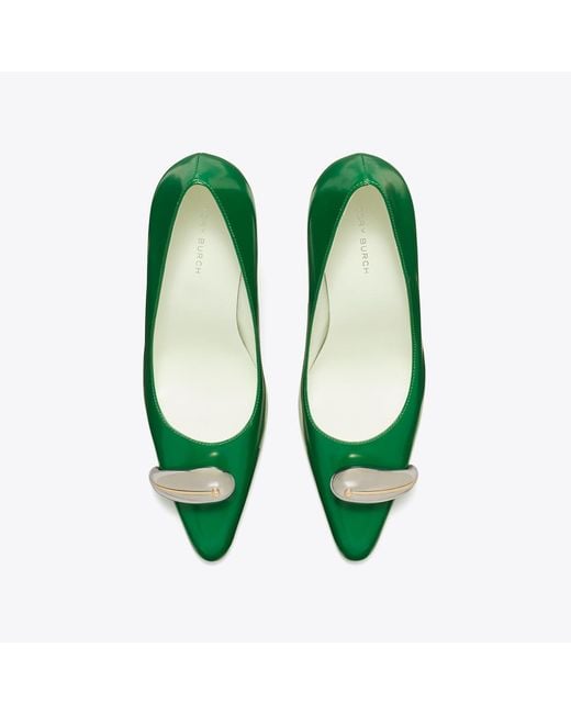 Tory Burch Green Pierced Pump