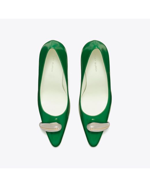 Tory Burch Green Pierced Pump