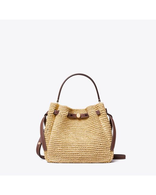 Tory Burch Natural Romy Woven Bucket Bag