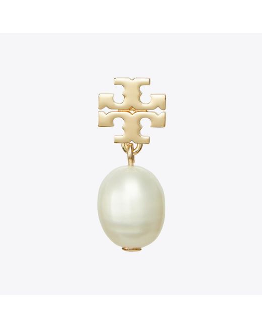 Tory Burch Metallic Moondance Pearl Drop Earrings, One Size