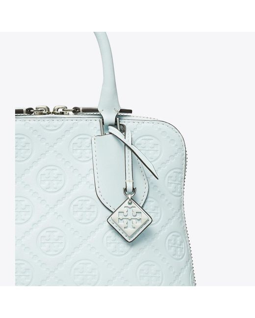Tory Burch White Mini T Monogram Leather Swing Satchel, One Size
