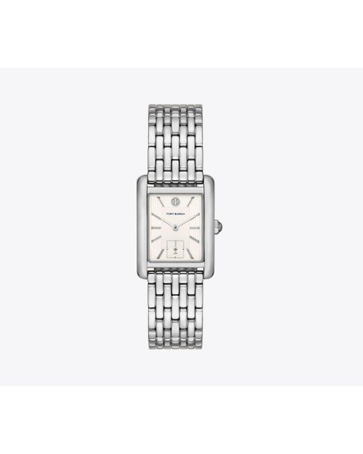Tory Burch White Eleanor Stainless Steel Bracelet Watch