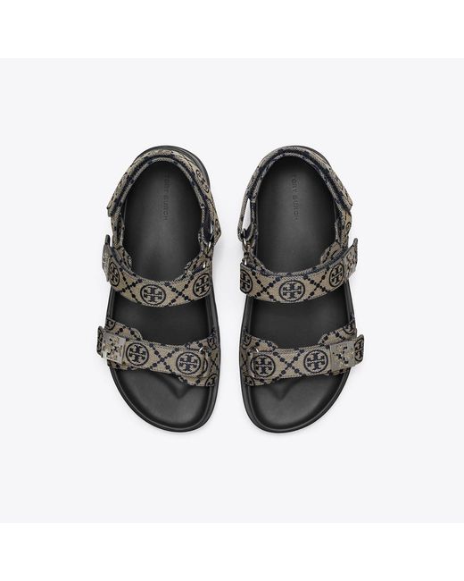 Tory Burch Black T Monogram Mellow Burch Sandal