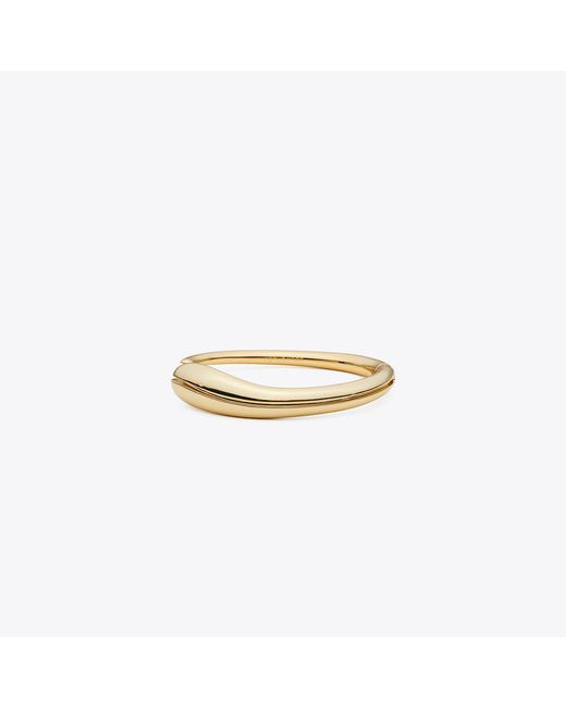 Tory Burch White Pierced Thin Cuff, One Size
