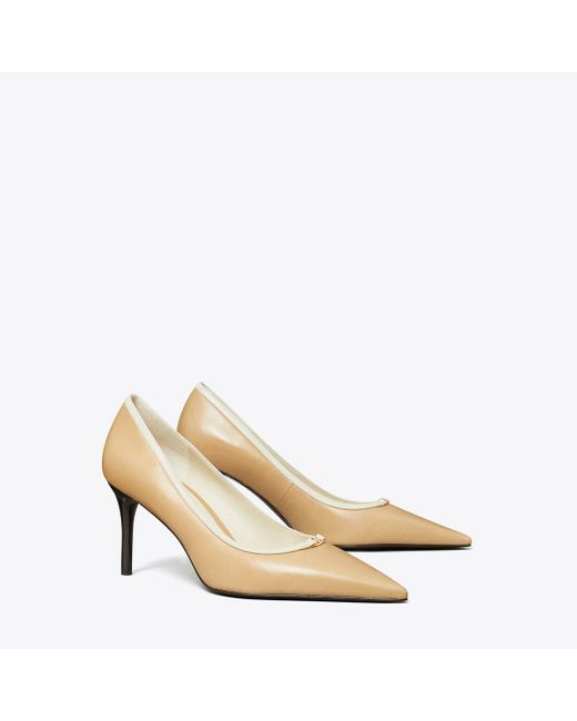 Tory Burch Natural Double T Buckle Pump